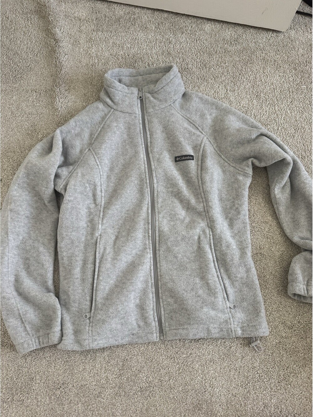 columbia fleece jacket women Zip Up Grey Size XL